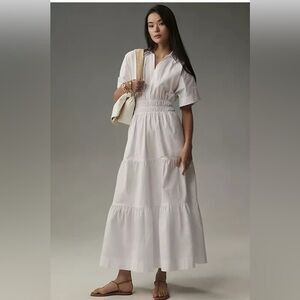 NWT Anthropologie Somerset Maxi Dress white, medium